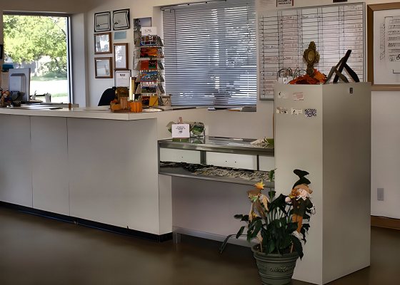 Front counter inside the park office and on-site store