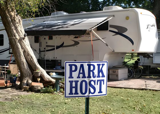 Park Host sign in front of the host RV site