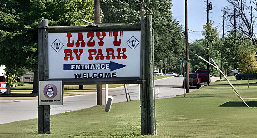 Lazy L RV Park entrance sign